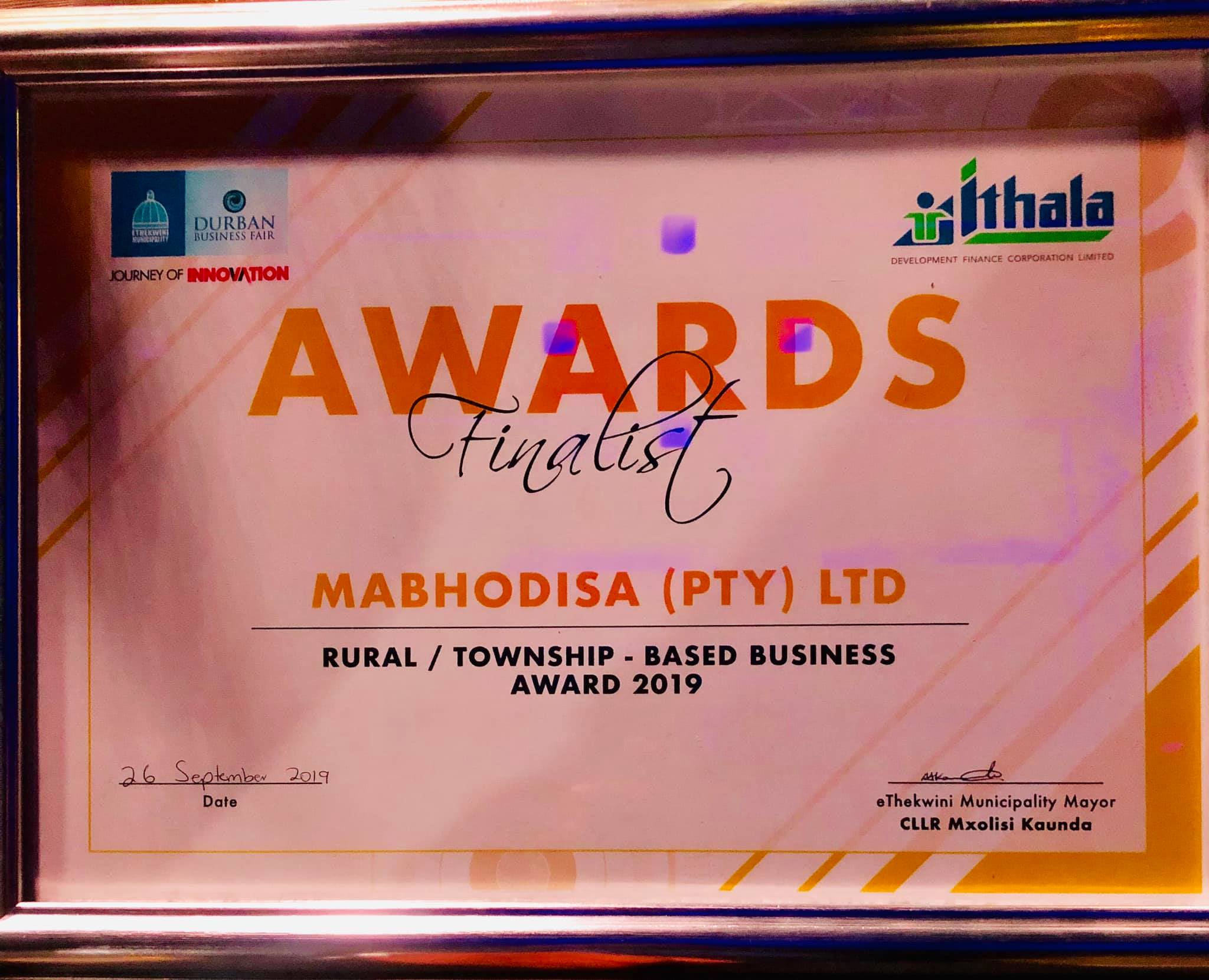 Mabhodisa kitchen interio award ethekwini Municipality